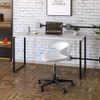 Mesa para Escritório Office Estilo Industrial 135cm Kuadra Branco Chess