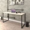 Escrivaninha Mesa Escritório Diretor Estilo Kuadra 150cm Industrial Snow Bege Snow