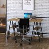Escrivaninha Cavalete 135cm 4 Prateleiras Estilo Industrial Kuadra Carvalho