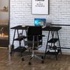 Escrivaninha Cavalete 135cm 4 Prateleiras Estilo Industrial Kuadra Preto Onix