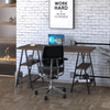 Escrivaninha Cavalete 150cm 4 Prateleiras Estilo Industrial Kuadra Nogal/Preto