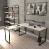 Mesa de Escritório em L Estilo Industrial 1,50Mx1,50M Kuadra Compace Snow
