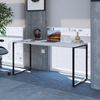 Mesa para Escritório Diretor Estilo Industrial 1,50M Kuadra Branco Chess