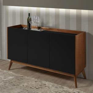 Buffet Elohin com 3 Portas - Pinhão/Preto