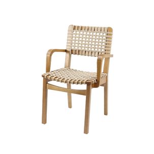 Cadeira Elegance com Braço em Madeira Tauari - Amêndoa/Areia