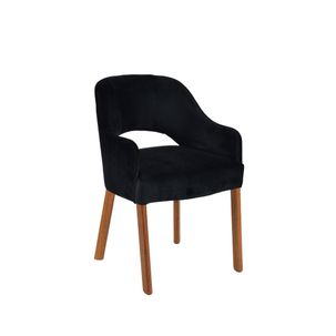 Cadeira Vitória em Tecido Veludo - Castanho/Preto