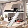 Beliche Montessoriano Cabana Noopy com Escorregador Casatema Branco/Cera Bege