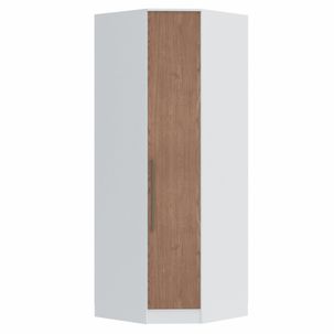 Guarda Roupa Modulado Canto Oblíquo 1 Porta Requinte+ 100% MDF Branco Line/Macadâmia