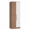 Guarda Roupa Modulado Canto Reto 1 Porta Requinte+ Macadâmia/Branco Line