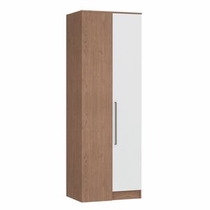 Guarda Roupa Modulado Canto Reto 1 Porta Requinte+ 100% MDF Macadâmia/Branco Line