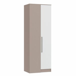 Guarda Roupa Modulado Canto Reto 1 Porta Requinte+ 100% MDF Duna Line/Branco Line