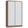 Guarda Roupa Modulado 2 Portas de Correr 2 Gavetas Requinte Macadâmia/Branco Line/Branco Line