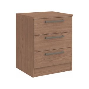 Mesa de Cabeceira Modulada 3 Gavetas Requinte+ 100% MDF Macadâmia