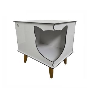 Mesa Lateral Casinha Para Gato Pet Cat Line Incorplac Champagne