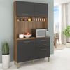 Cozinha Compacta 115cm 4 Portas 2 Gavetas Millena Manchester/Grafite