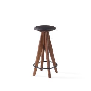 Banqueta Alta Berlim Estofada - Imbuia/Preto