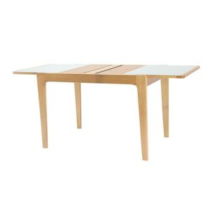 Mesa de Jantar Extensível 115cm até 170cm com Vidro Casatema Amendoa