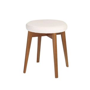 Banqueta Miami Estofada com Madeira Tauari Casatema Pinhao/Cinza