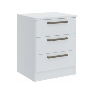 Mesa de Cabeceira Modulada 3 Gavetas Requinte+ 100% MDF Branco Line