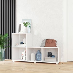 Estante em L Multiuso 4 Nichos MDP BRV Móveis Branco