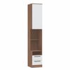 Mesa de Cabeceira Modulada Reto 1 Porta 2 Gavetas Requinte+ Móveis Castro Macadâmia/Branco Line