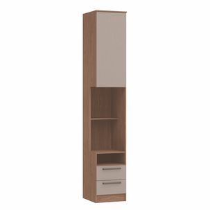 Mesa de Cabeceira Modulada Reto 1 Porta 2 Gavetas Requinte+ 100% MDF Macadâmia/Duna Line