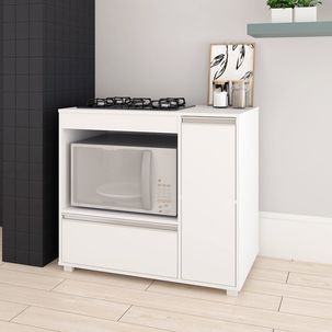 Balcão para Cooktop 2 Portas 1 Nicho MDP BRV Móveis Branco