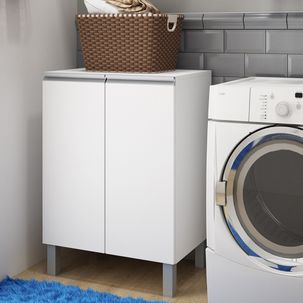 Balcão Multiuso 2 Portas 1 Prateleira Interna - Branco