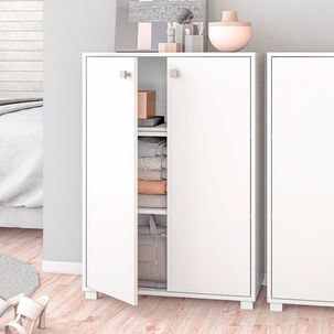 Armário 2 Portas 2 Prateleiras MDP BRV Móveis Branco