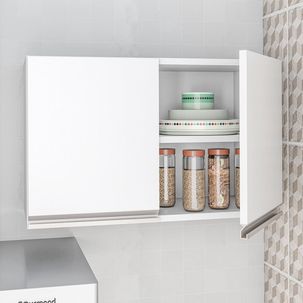 Armário Aéreo 2 Portas 1 Prateleira MDP BRV Móveis Branco