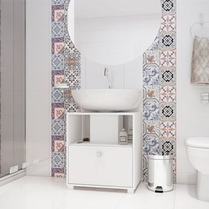 Gabinete para Banheiro Coluna 1 Porta Basculante MDP BRV Móveis Branco