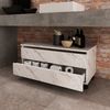 Balcão Gabinete para Banheiro 80cm com Rodízio e 2 Gavetas BN3603 Mármore Branco