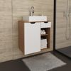 Gabinete Suspenso para Banheiro 60cm Amêndoa/Branco