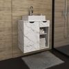 Gabinete Suspenso para Banheiro 60cm Mármore Branco