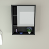 Armário para Banheiro 1 Porta com Espelho Slim Appunto Preto/Castanho