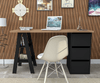 Mesa Escrivaninha para Escritório 135cm 3 Gavetas Cavalete Self Appunto Castanho/Preto
