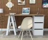 Mesa Escrivaninha para Escritório 135cm 3 Gavetas Cavalete Self Appunto Castanho/Branca