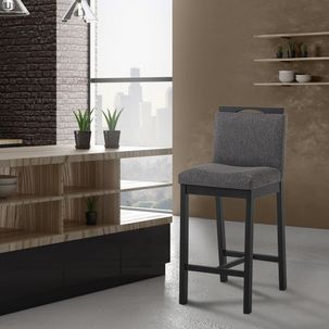 Banqueta Madeira Maciça Dani Preta