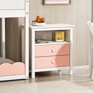 Cômoda Infantil Club House Sweet com 2 Gavetas e 1 Nicho Casatema Branco/Rosa