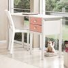 Escrivaninha 120cm Infantil Club House Sweet com 2 Gavetas Madeira Maciça Casatema Branco/Rosa