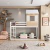 Cama Alta Infantil Club House Wood Casatema Branco/Natural