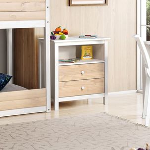 Cômoda Infantil Club House Wood com 2 Gavetas e 1 Nicho Casatema Branco/Natural