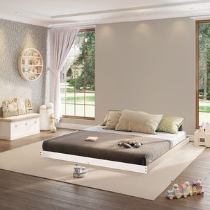 Cama Montessoriana Queen Para Cama Cabana Family Casatema Branco
