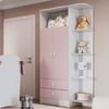 Guarda-Roupa de Bebê 2 Portas 2 Gavetas com Cantoneira Baby Branco/Rosa