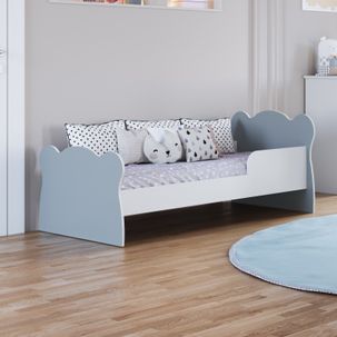 Mini Cama Infantil com Proteção Lateral 1590 Baby Branco/Azul