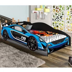 Cama Infantil Carro Force 09 Solteiro J&A Móveis Azul