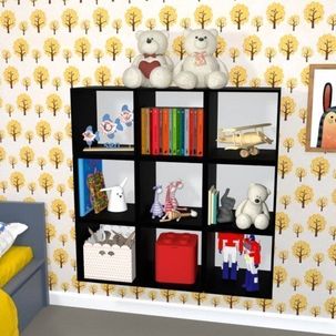 Nicho Cubo com Fundo Branco Enea Baby Preto