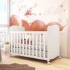 Berço Americano 100% MDF com rodízios Mimo Branco Brilho
