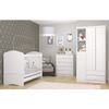 Quarto de Bebê com Guarda-Roupa 3 Portas Cômoda e Berço 3 em 1 Lápis de Cor Espresso Móveis Branco