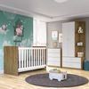 Quarto de Bebê Berço Guarda-Roupa e Cômoda Sonho Encantado Espresso Móveis Rústico/Branco